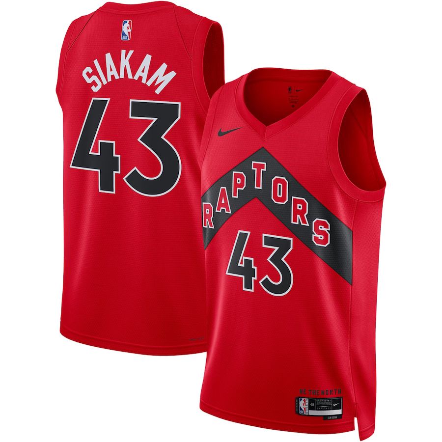 Men Toronto Raptors 43 Pascal Siakam Nike Red 2022-23 Swingman NBA Jersey